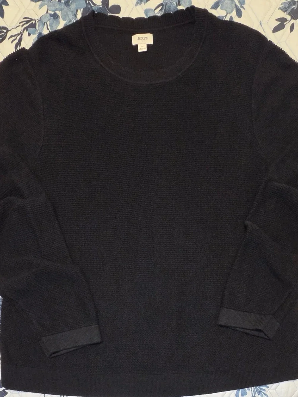 J.Crew Black Lightweight Sweater XL Soft Cotton Blend Pullover Minimalist